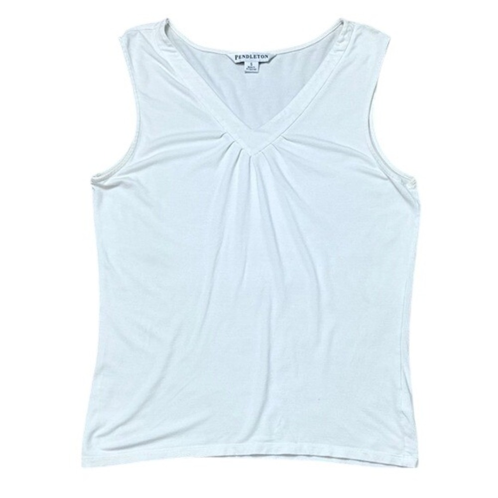 Pendleton Cream V-Neck Sleeveless Tank Top Sz S
